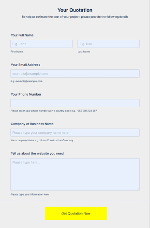 Get Quotation Form Template