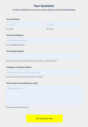 Get Quotation Form Template