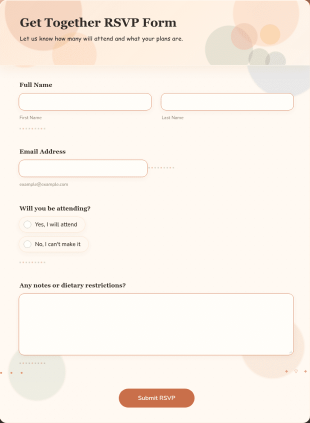 Get Together RSVP Form Template