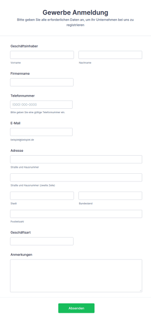 Gewerbe Anmeldung
