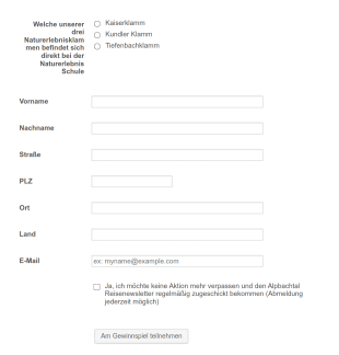 Gewinnspiel Alpbachtal Form Template
