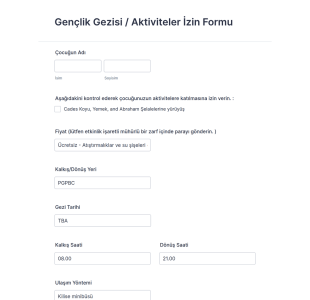 Gezi İzin Form Şablonu
