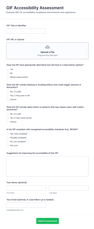 GIF Accessibility Assessment Form Template