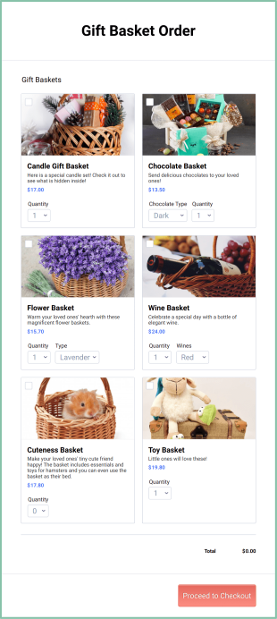 Gift Basket Order Form Template