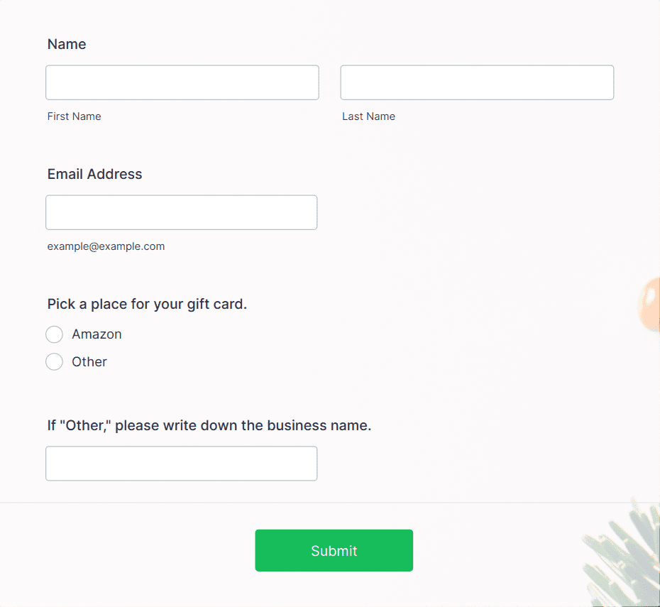 Gift Card Request Form Template Jotform