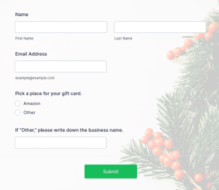Gift Card Request Form Template