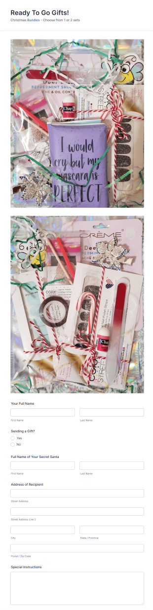 Christmas Gifts Order Form Template