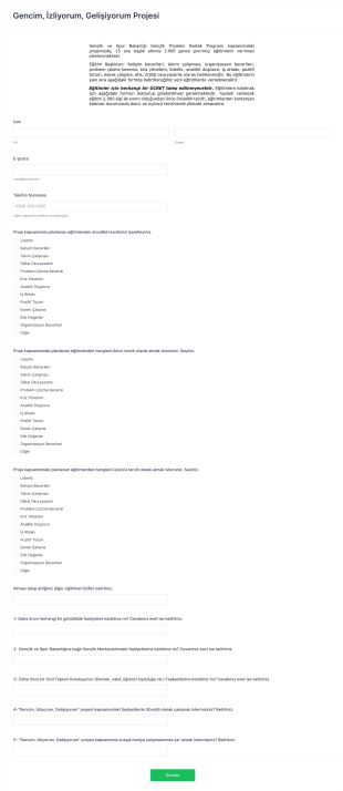 GİG Projesi Katılım Form Şablonu