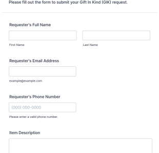 GIK Request Submission Form Template