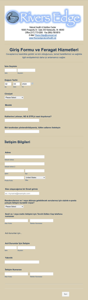Giris Formu Ve Feragat Belgesi Form Şablonu