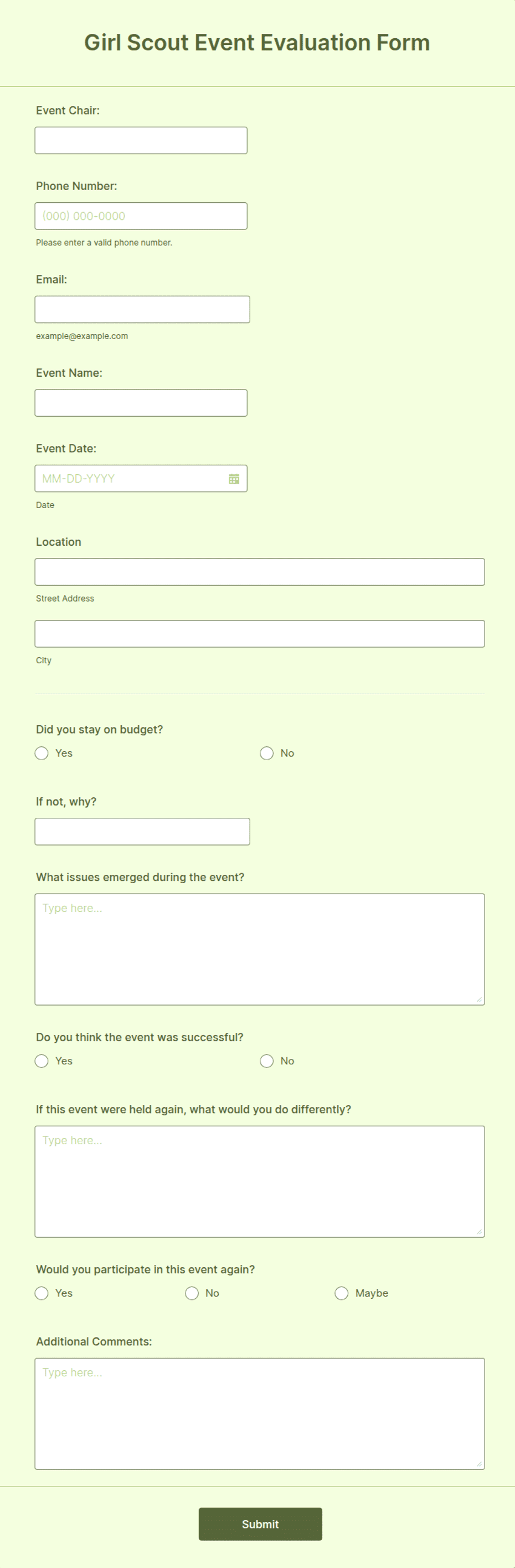 Event Evaluation Form Template 159+ Free Evaluation Forms