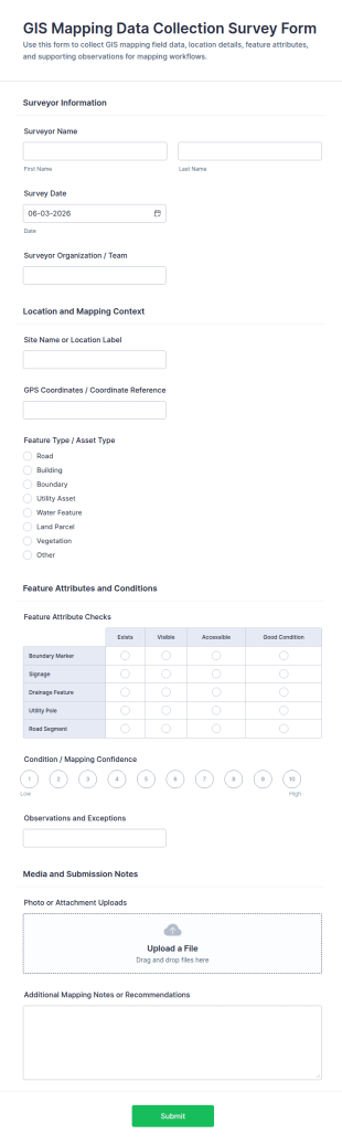 GIS Mapping Data Collection Survey Form Template