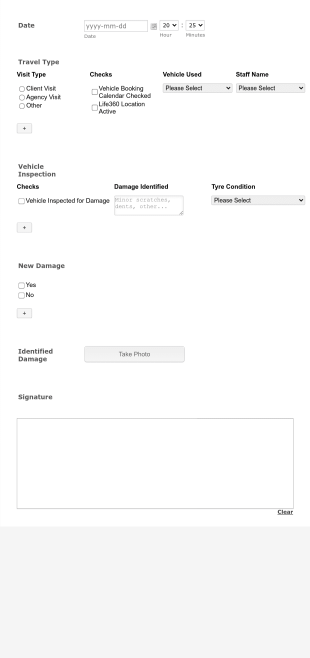 Glen Innes YJCO Vehicle Use Form Template