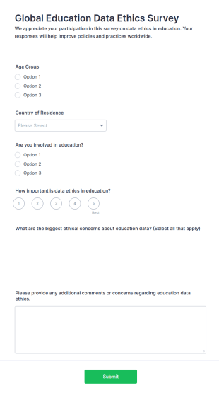 Global Education Data Ethics Survey Form Template
