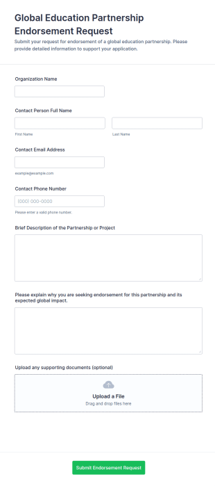 Global Education Partnership Endorsement Request Form Template