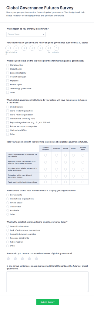 Global Governance Futures Survey Form Template
