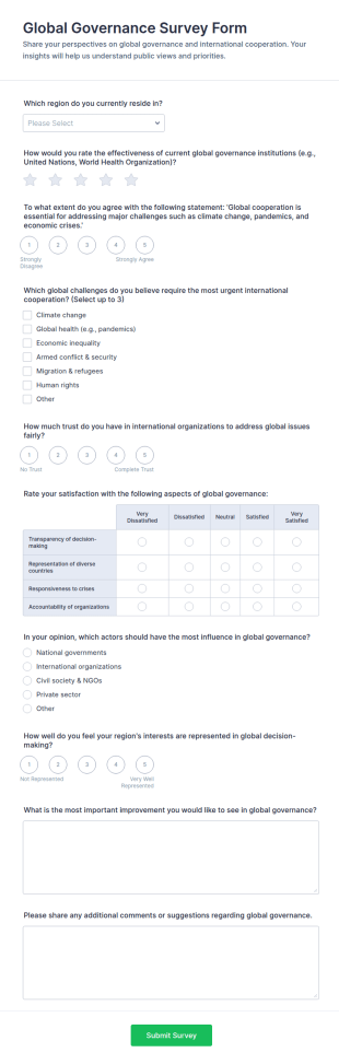 Global Governance Survey Form Template
