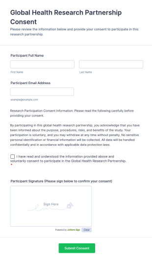 Global Health Research Partnership Consent Form Template