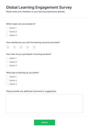 Global Learning Engagement Survey Form Template