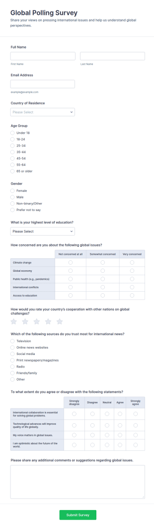 Global Polling Survey Form Template