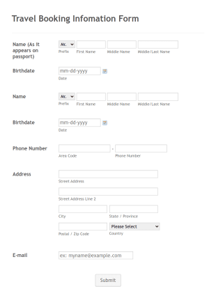 Globe Chaser Intl Book Your Next Adventure Form Template