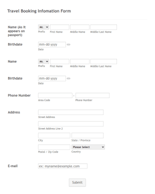 Globe Chaser Intl Book Your Next Adventure Form Template