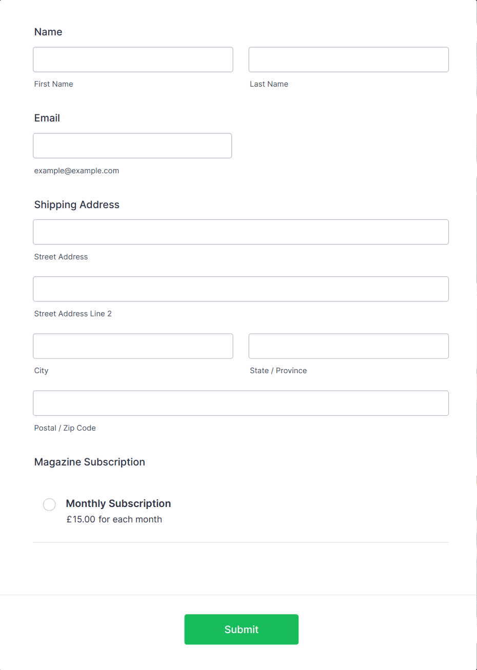 GoCardless Magazine Subscription Form Template | Jotform