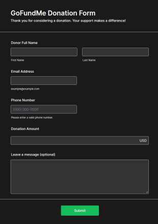 GoFundMe Donation Form Template