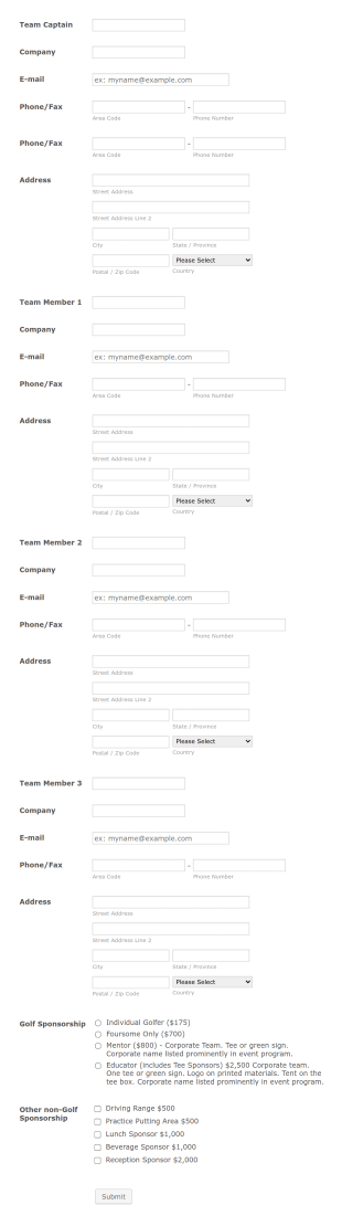 Golf Outing Registration By Mickey For Mickey Form Template