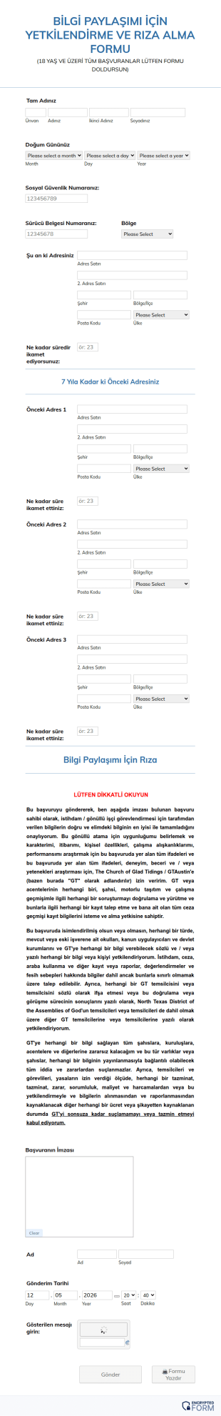 Gönüllü Yetkilendirme Ve Rıza Form Şablonu