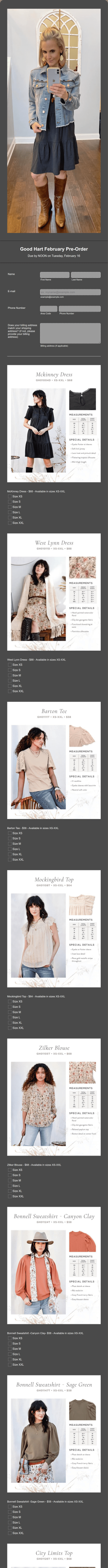 Good Hart February Release Pre Order Form Template