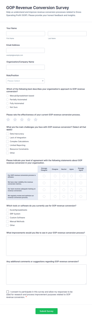 GOP Revenue Conversion Survey Form Template