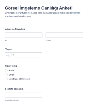 Görsel İmgeleme Canlılığı Anketi Form Şablonu