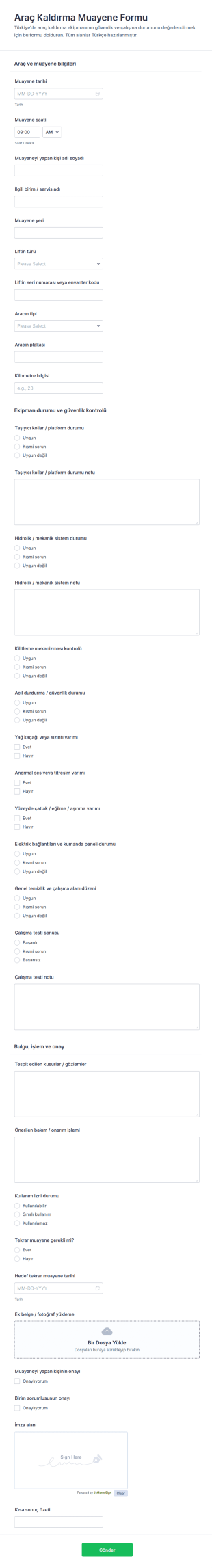 Görüşme Anketi Form Şablonu