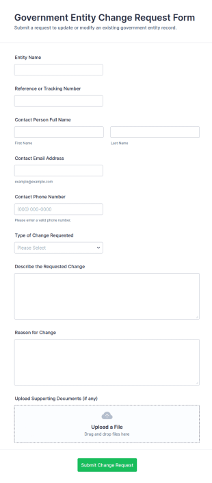 Government Entity Change Request Form Template