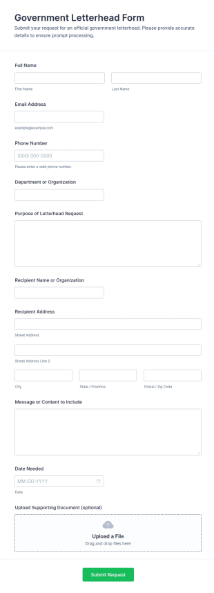 Government Letterhead Form Template