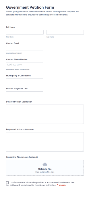 Government Petition Form Template