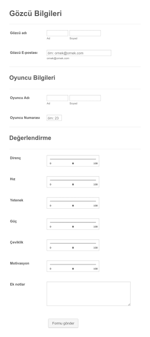 Gözcü Değerlendirme Form Template