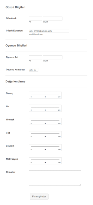 Gözcü Değerlendirme Form Şablonu