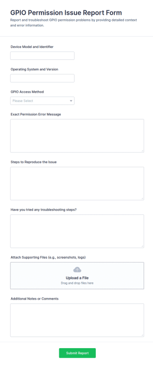 GPIO Permission Issue Report Form Template
