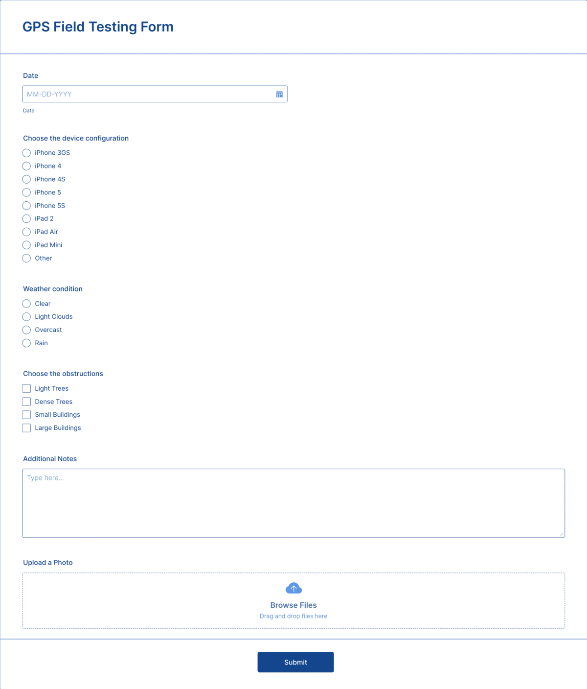 GPS Field Testing Form Template | Jotform
