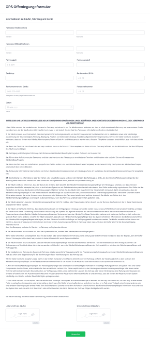 GPS Offenlegungsformular