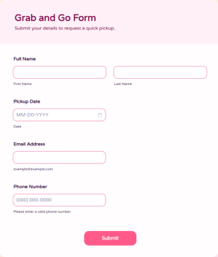Grab And Go Form Template