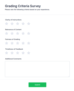 Grading Criteria Survey Form Template