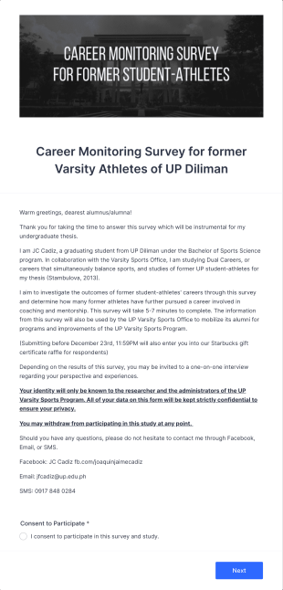 Graduate Career Monitoring Survey Form Template