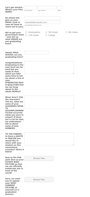 Graduation Ceremony Questionnaire Template Form Template