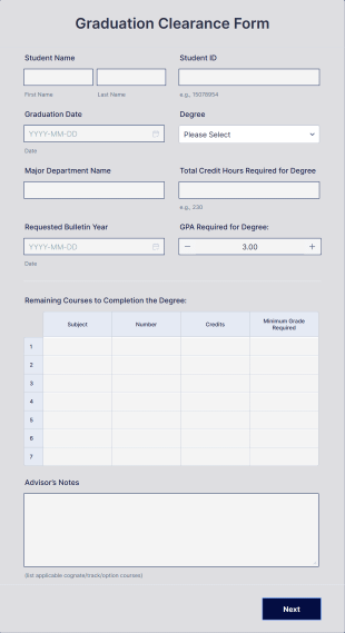 Graduation Clearance Form Template