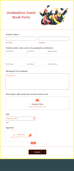 Graduation Guest Book Form Template