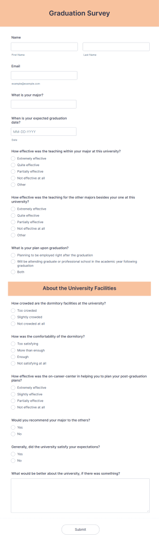 Graduation Survey Form Template