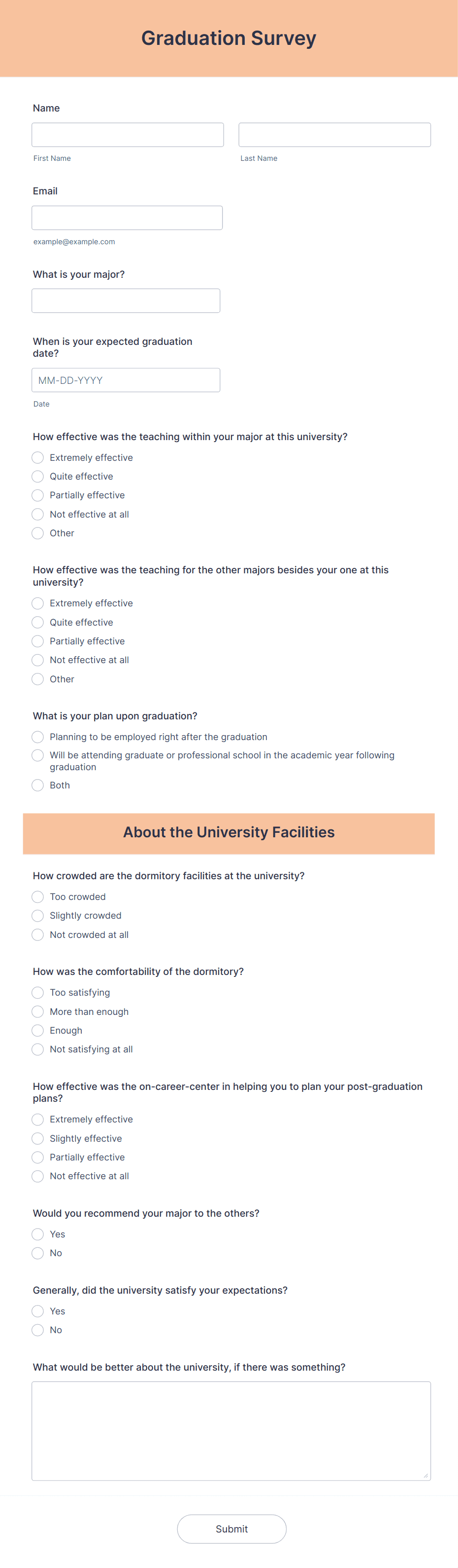 Graduation Survey Form Template | Jotform